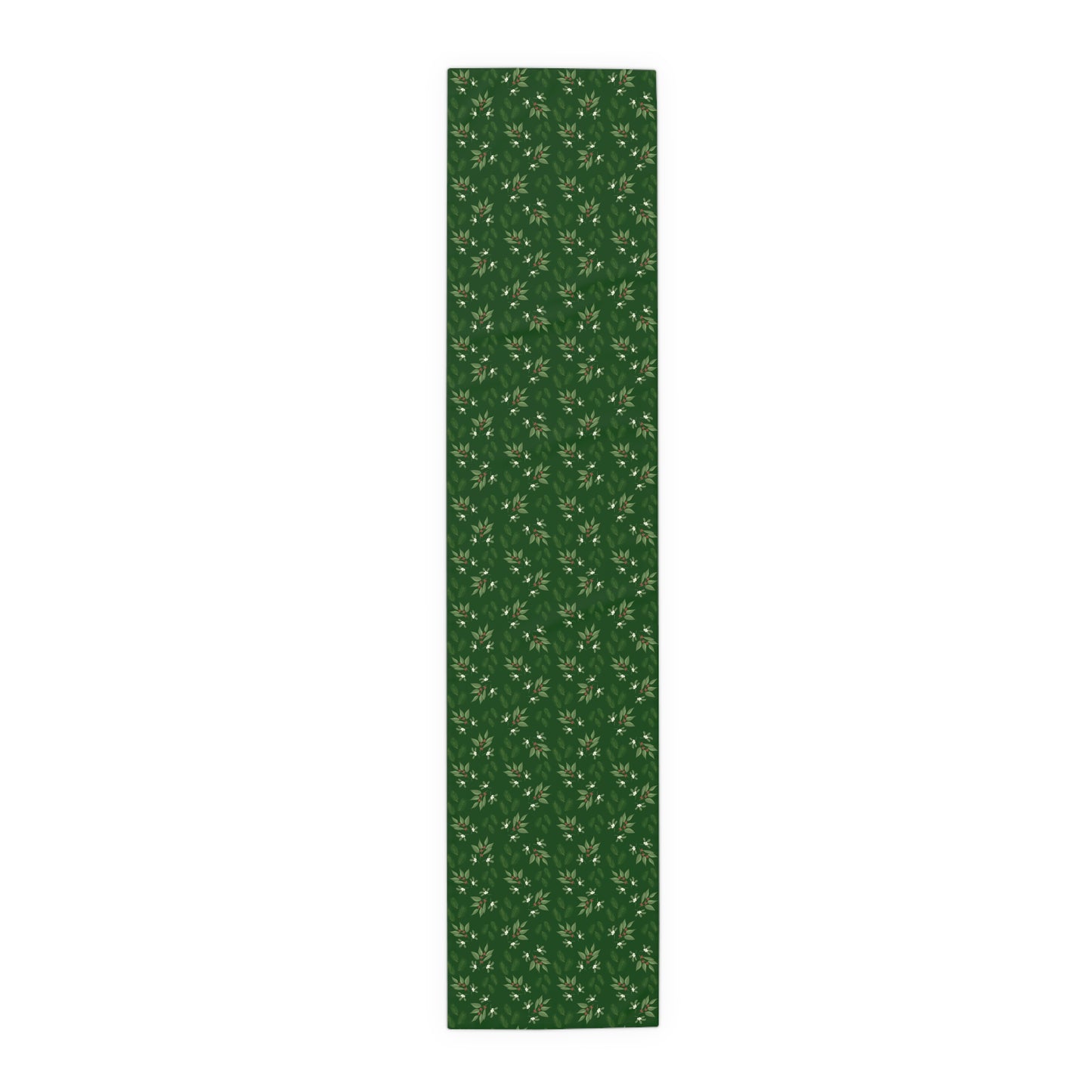 Table Runner - Mistletoe, Berries and Sprigs, Emerald (Cotton, Poly)