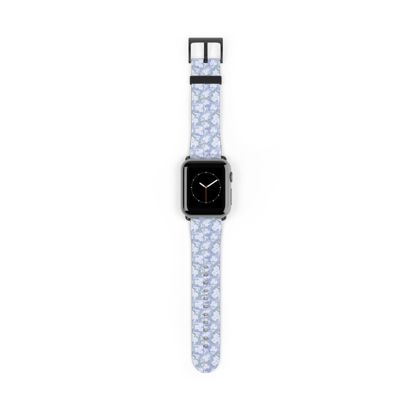 Pastel Periwinkle Floral Watch Band — Lightweight Garden Pattern Strap for Apple Watch