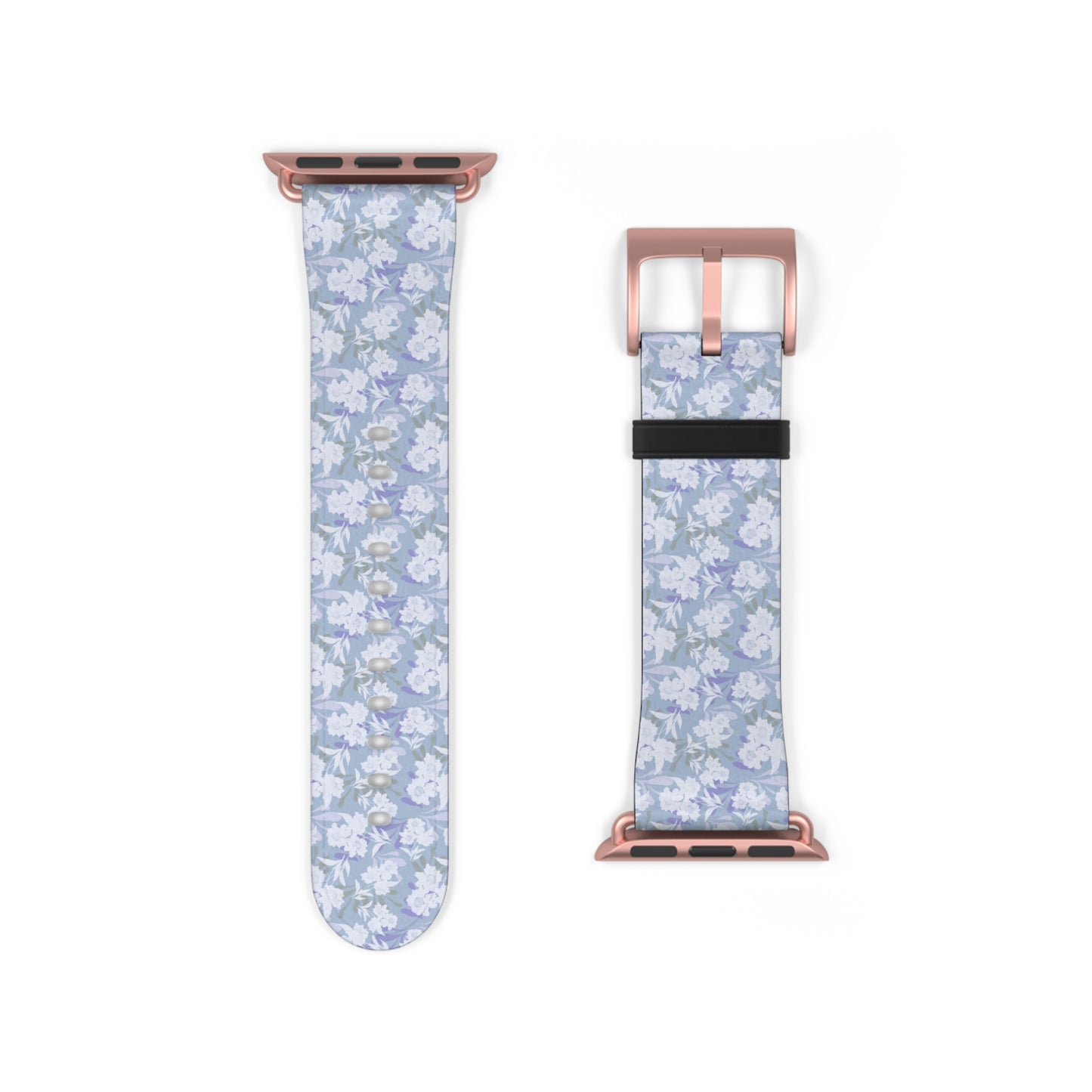 Pastel Periwinkle Floral Watch Band — Lightweight Garden Pattern Strap for Apple Watch