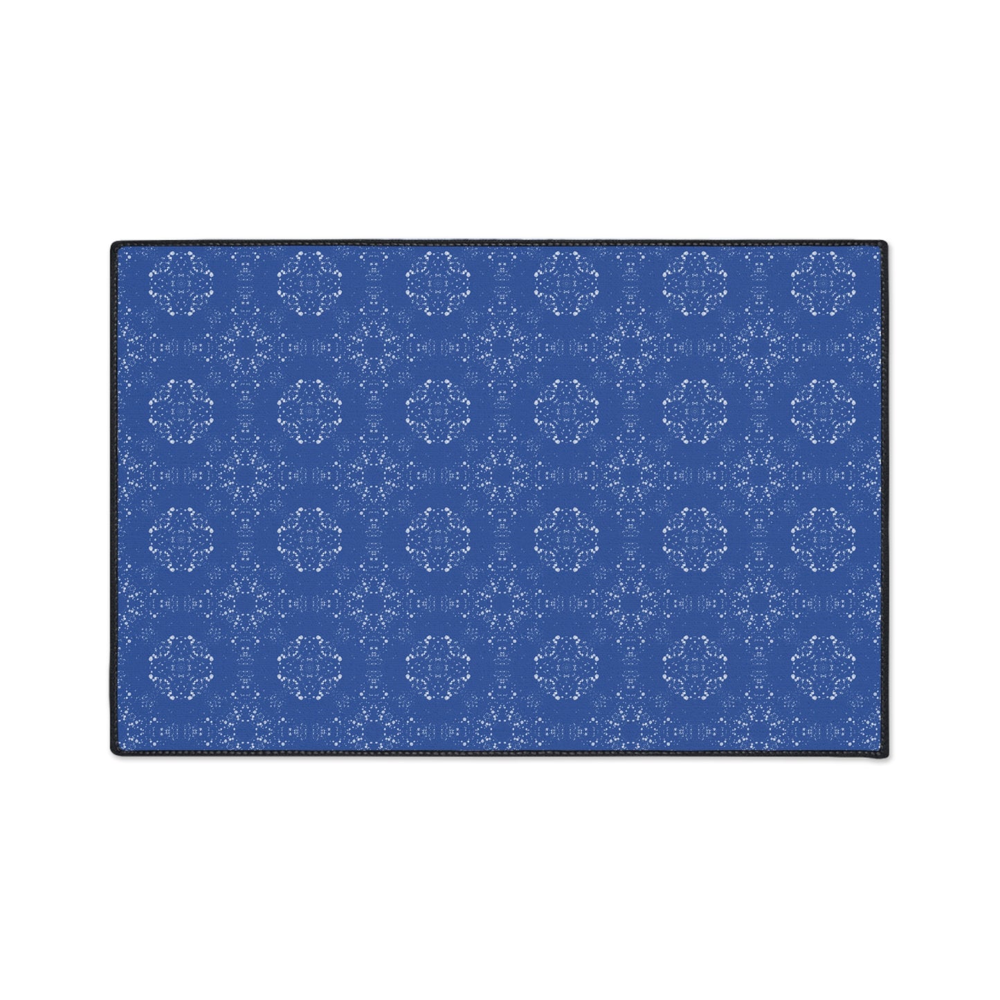 Elegant Heavy Duty Floor Mat for Home & Office, Featuring Batik Scatter© in Blue. Durable Area Mat, Non-Slip Rug for Entrances, Kitchen, and Patio, Perfect Gift for New Home