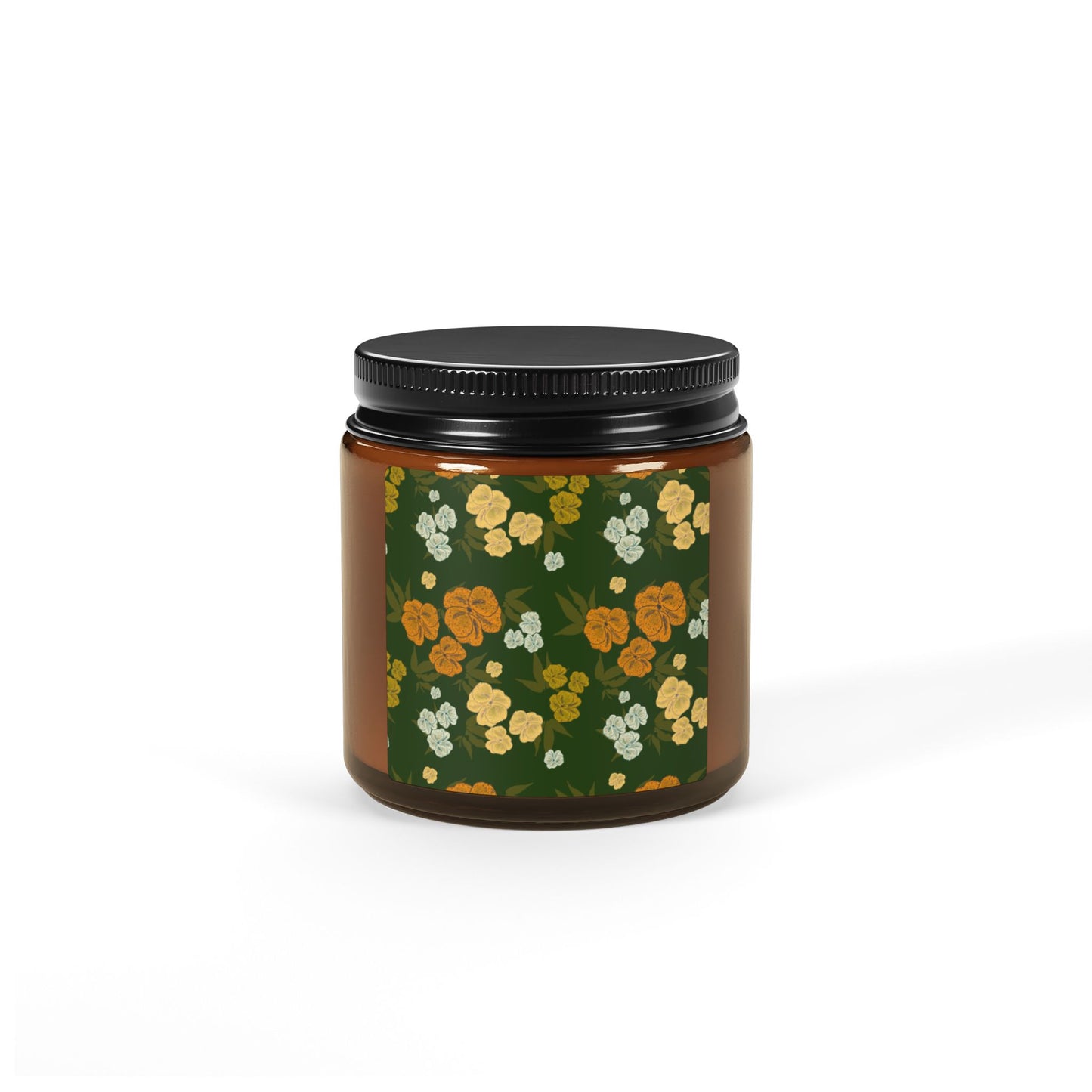 Textured Floral© Emerald Scented Soy Candle | Eco-Friendly Home Decor, Aromatherapy Gift, Relaxation, Self-Care, Holiday Gift