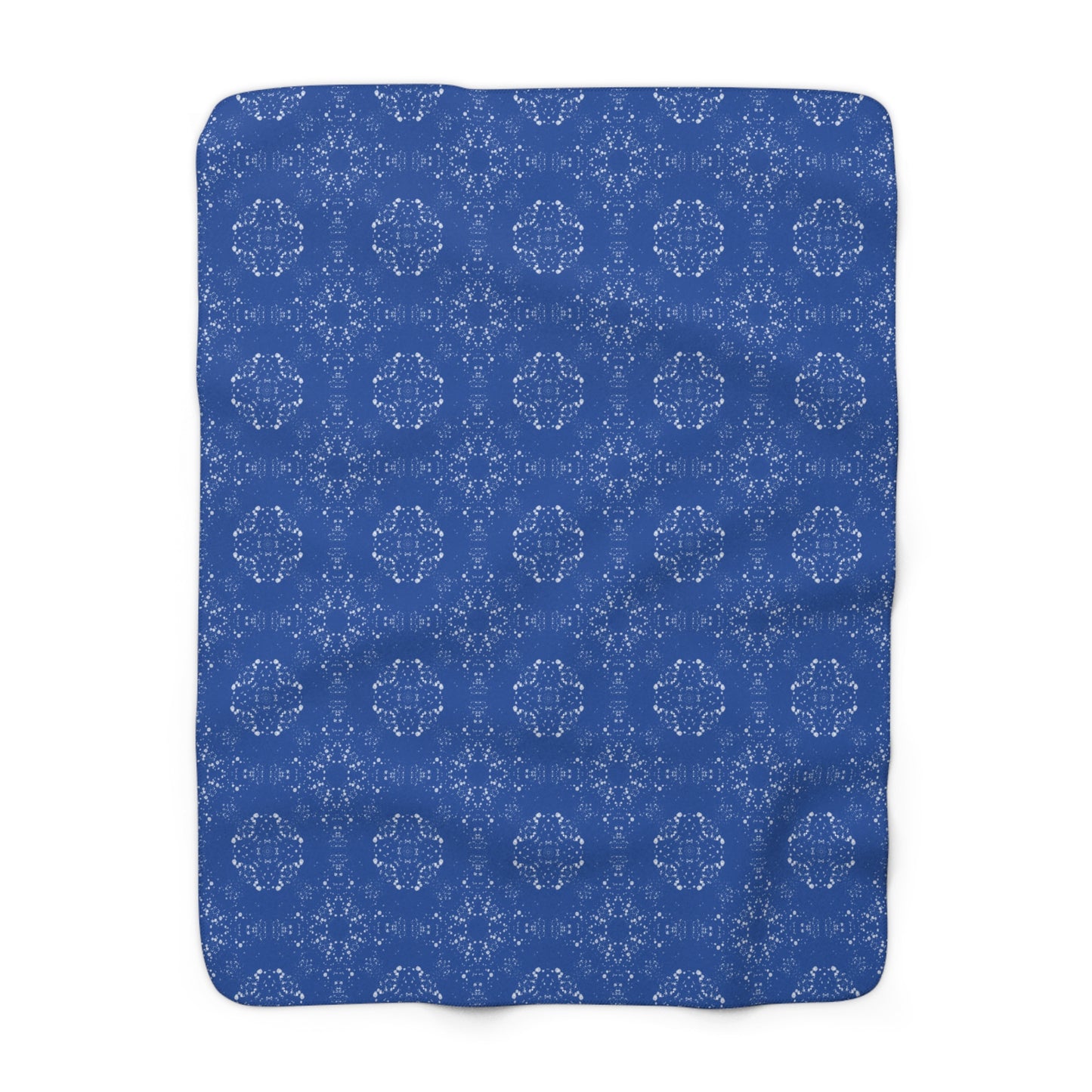 Sherpa Fleece Blanket - Batik Scatter, Blue