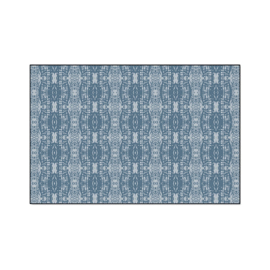 Stylish Heavy Duty Floor Mat Half Bamboo© in Blue, Indoor Welcome Mat, Durable Kitchen Rug, Non-Slip Entrance Mat, Trendy Living Room Accent