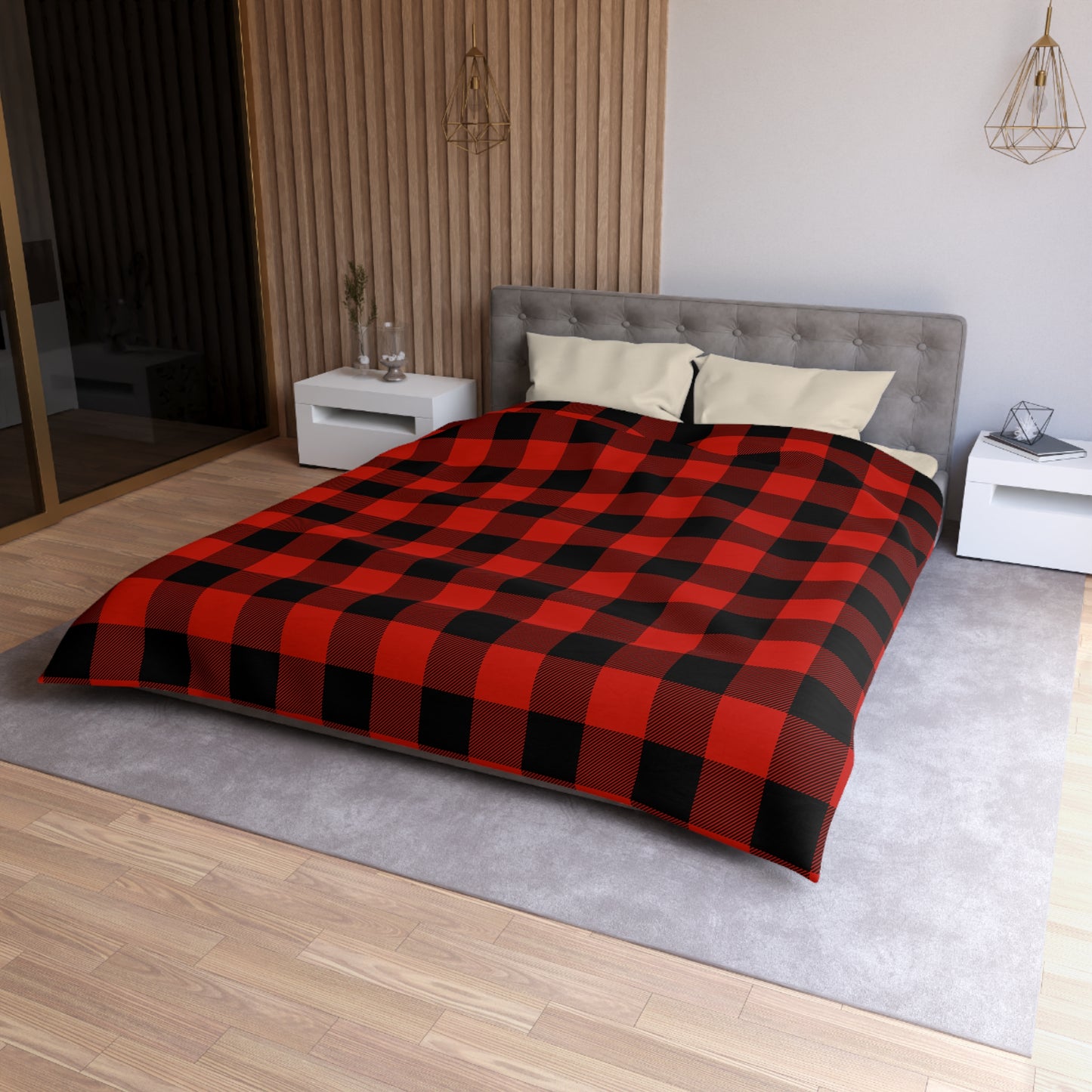 Microfiber Duvet Cover - Buffalo Plaid, Red