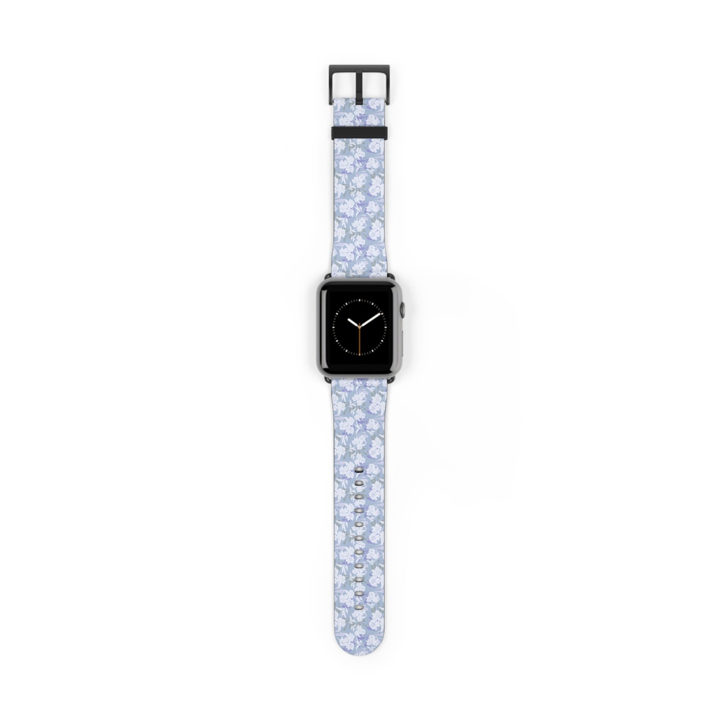 Pastel Periwinkle Floral Watch Band — Lightweight Garden Pattern Strap for Apple Watch