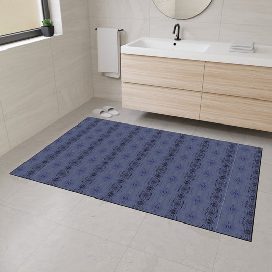 Stylish Heavy Duty Floor Mat for Home, Half Bamboo© Deep Blue, Durable Entrance Rug, Modern Indoor Mat, Kitchen or Hallway Décor