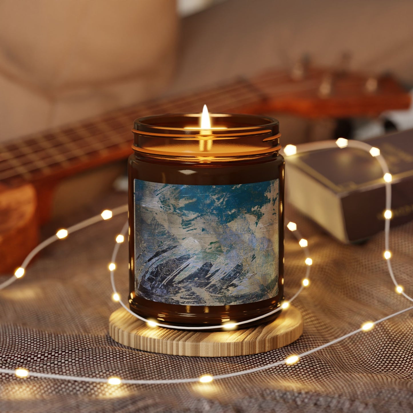 Relaxing Aromatic Soy Candle, Tidal© Blue, Amber Jar Candle, Home Décor, Gift for Her, Cozy Vibes, Spa Night, Eco-Friendly