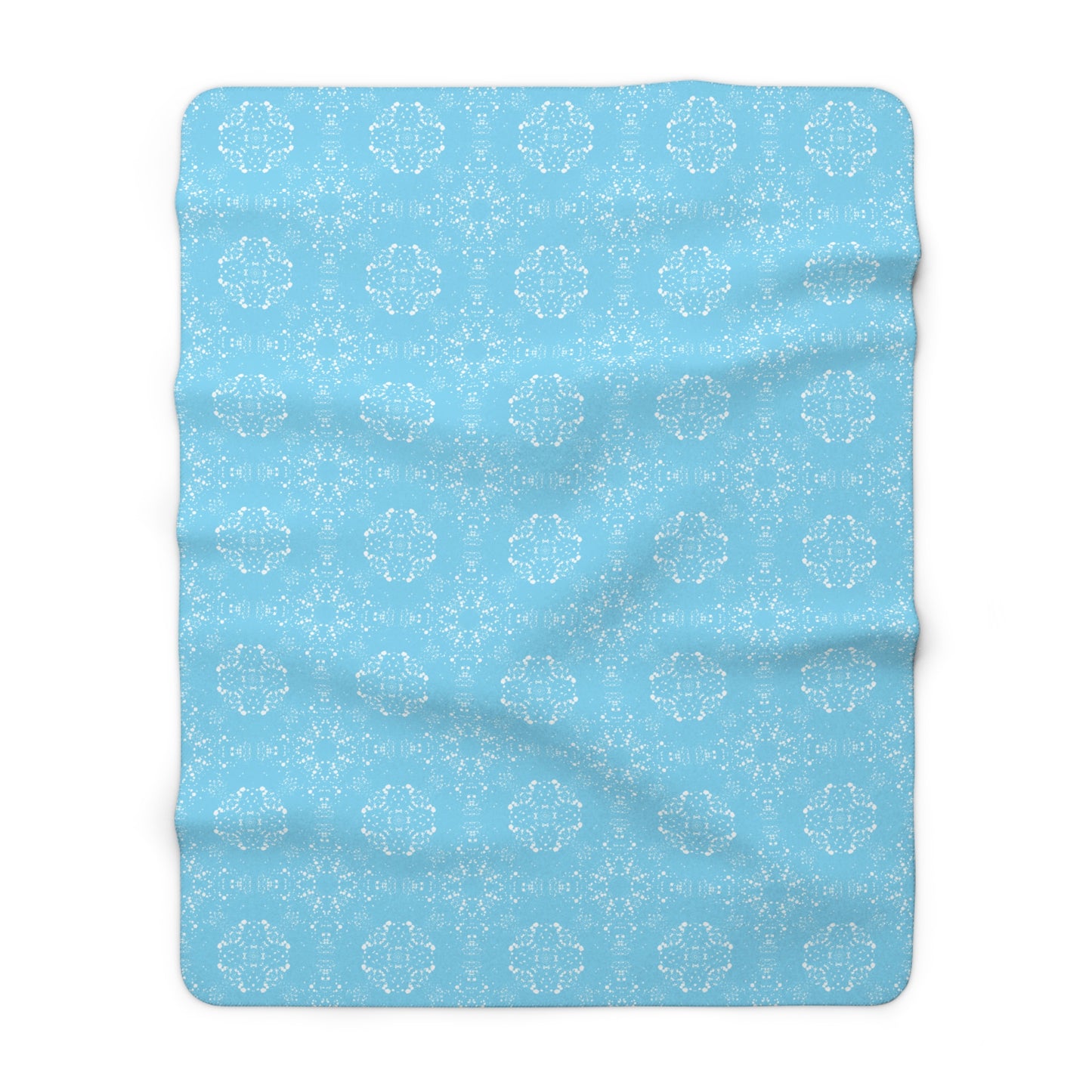 Sherpa Fleece Blanket - Batik Scatter, Light Blue