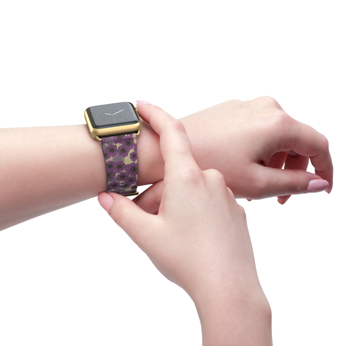 Floral Purple Leopard Watch Band — Patterned Apple Watch Strap