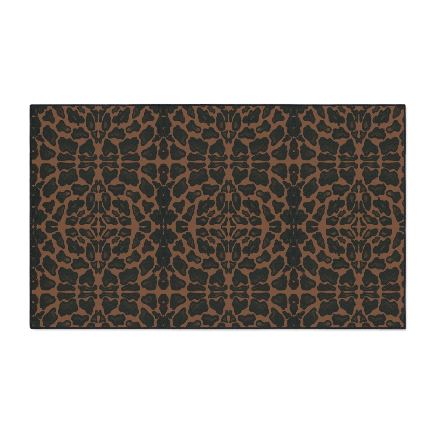 Stylish Animal Print Heavy Duty Floor Mat, Luxury Entrance Rug, Featuring Leopard/Panther© in Tan and Black. Non-Slip Kitchen Mat, Outdoor Flooring, Animal Print Accent Rug