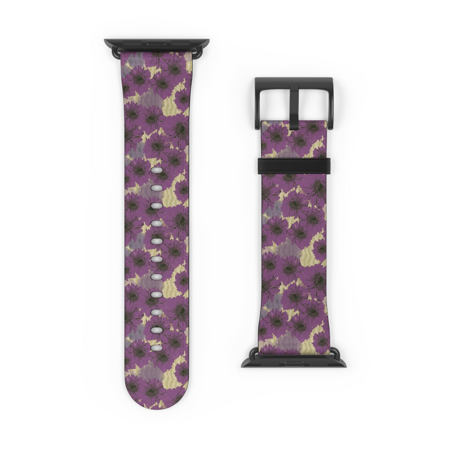 Floral Purple Leopard Watch Band — Patterned Apple Watch Strap
