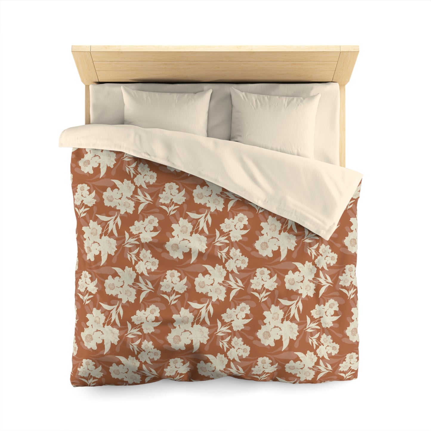 Microfiber Duvet Cover - Featuring Elaine© and Frond Splash©, Copper