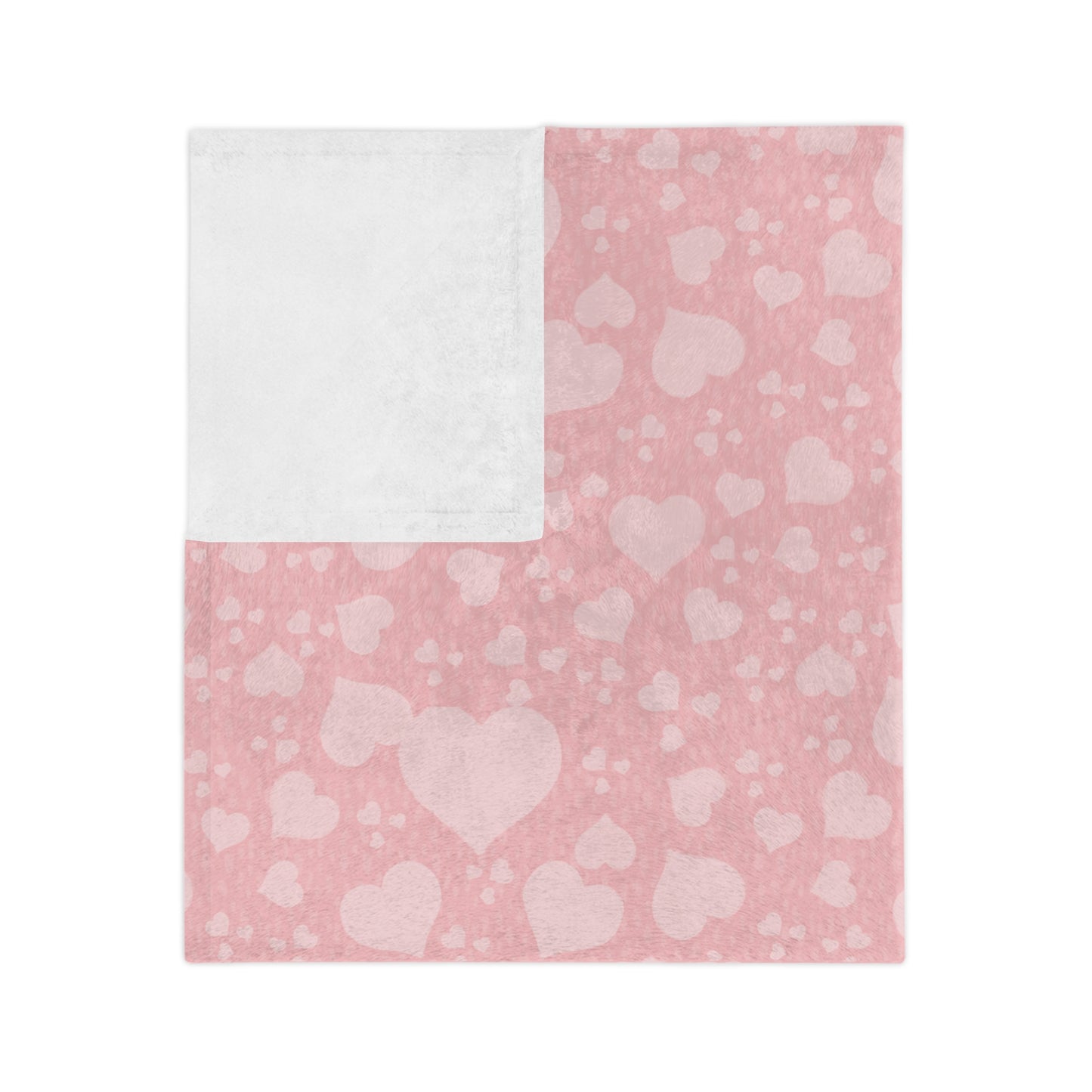 Soft Heart© Scatter Print in Pink | Velveteen Microfiber Blanket