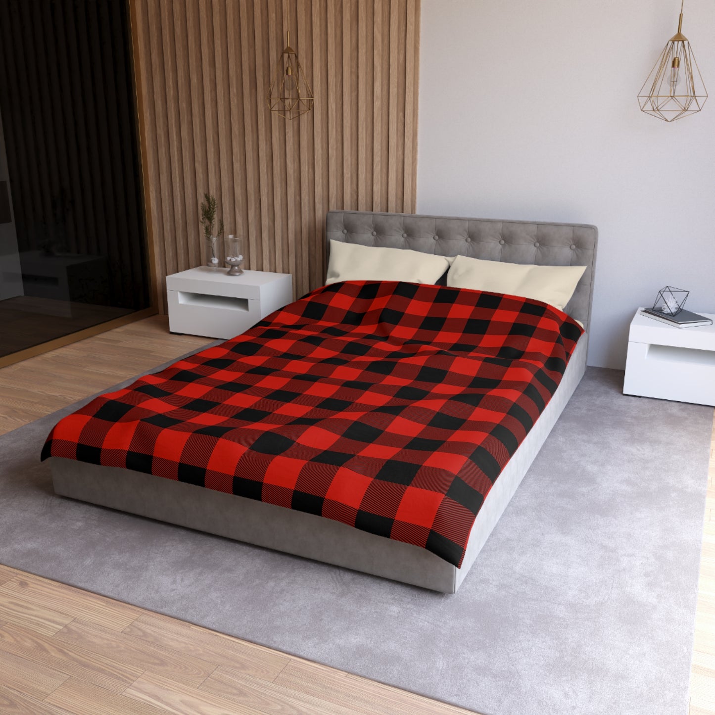 Microfiber Duvet Cover - Buffalo Plaid, Red