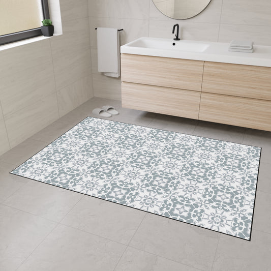 Stylish Heavy Duty Floor Mat Round Coastal Tile© Slate, for Home Decor, Entryway Rug, Indoor/Outdoor Use, Non-Slip Runner, Modern