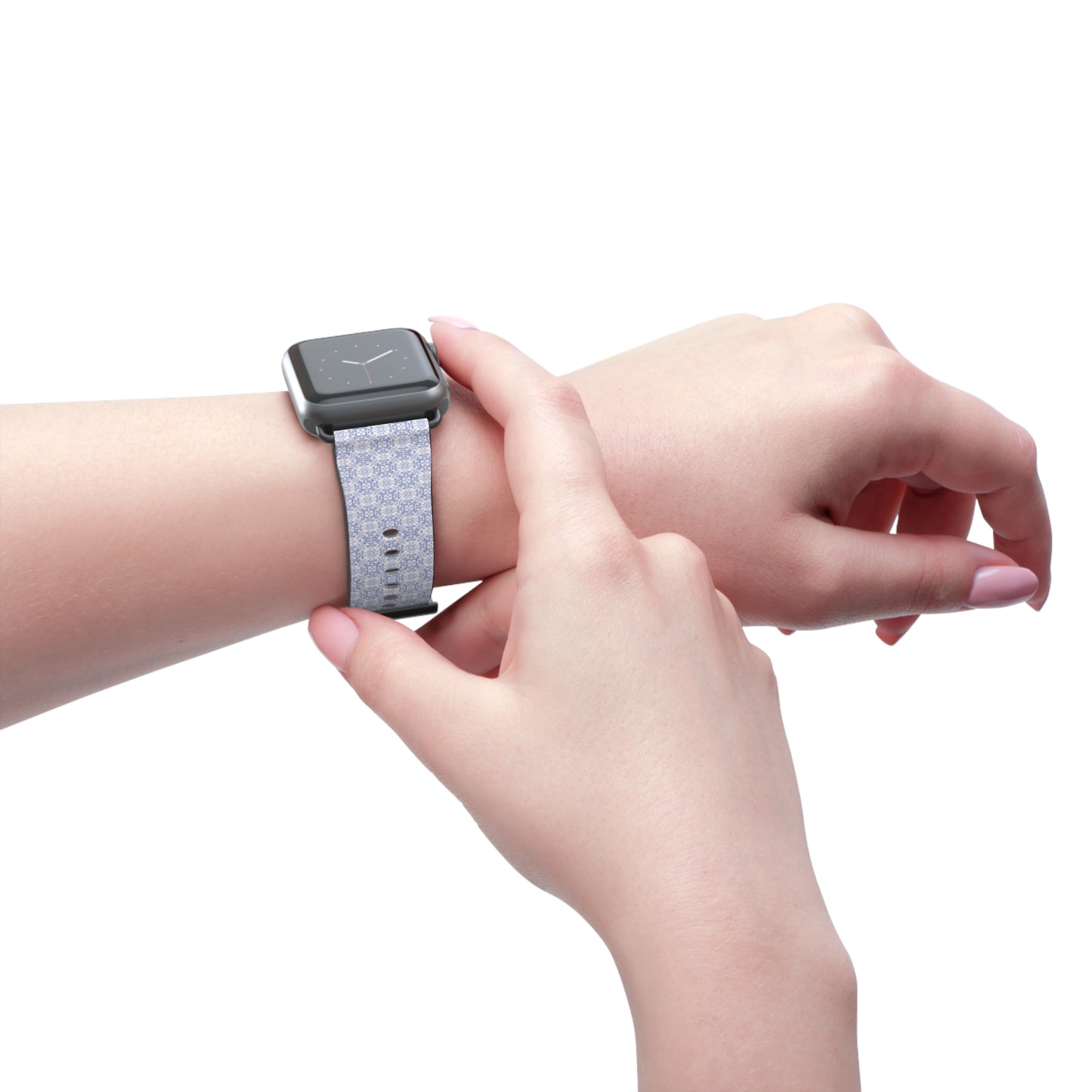 Lavender Tile Silicone Watch Band — Floral Geometric Apple Watch Strap