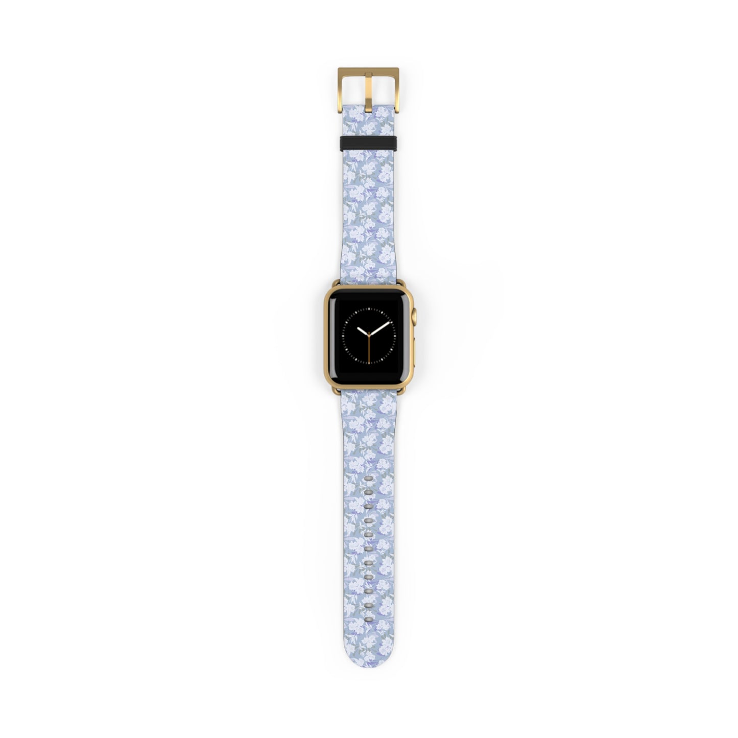Pastel Periwinkle Floral Watch Band — Lightweight Garden Pattern Strap for Apple Watch