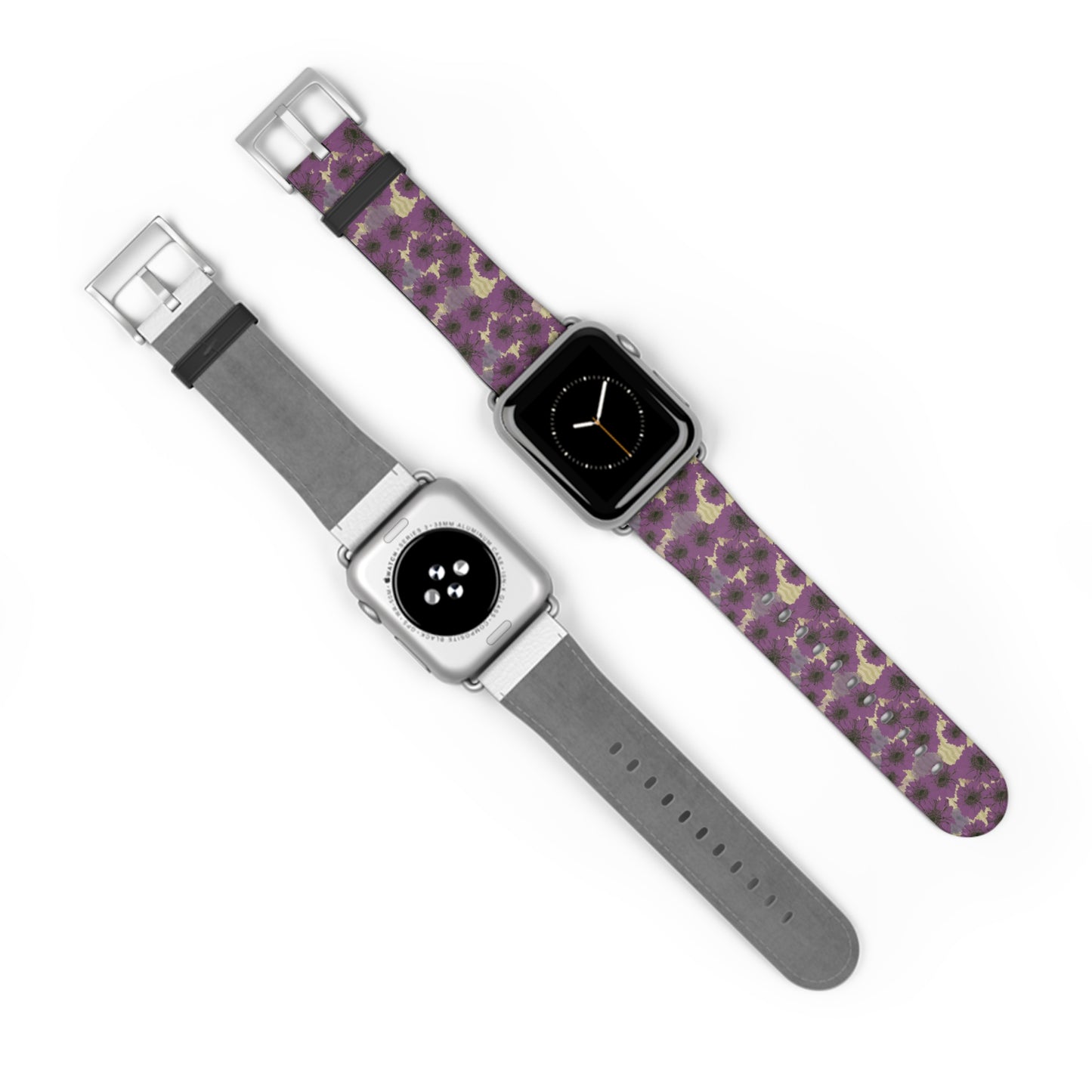 Floral Purple Leopard Watch Band — Patterned Apple Watch Strap