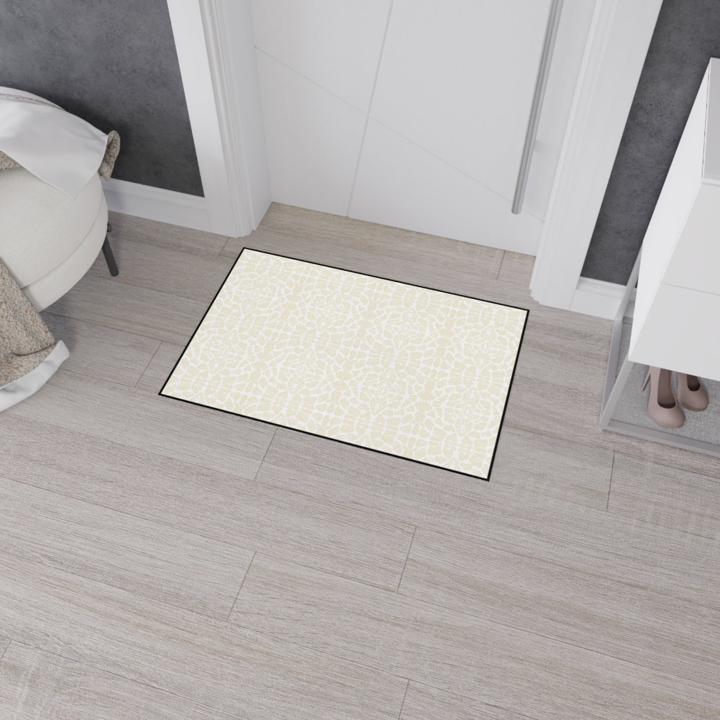 Heavy Duty Floor Mat - "Snow Leopard" Durable Area Rug, Non-Slip Home Decor, Heavy Traffic Welcome Mat, Kitchen & Entryway