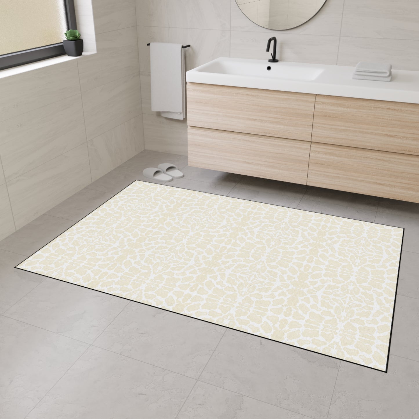Heavy Duty Floor Mat - "Snow Leopard" Durable Area Rug, Non-Slip Home Decor, Heavy Traffic Welcome Mat, Kitchen & Entryway