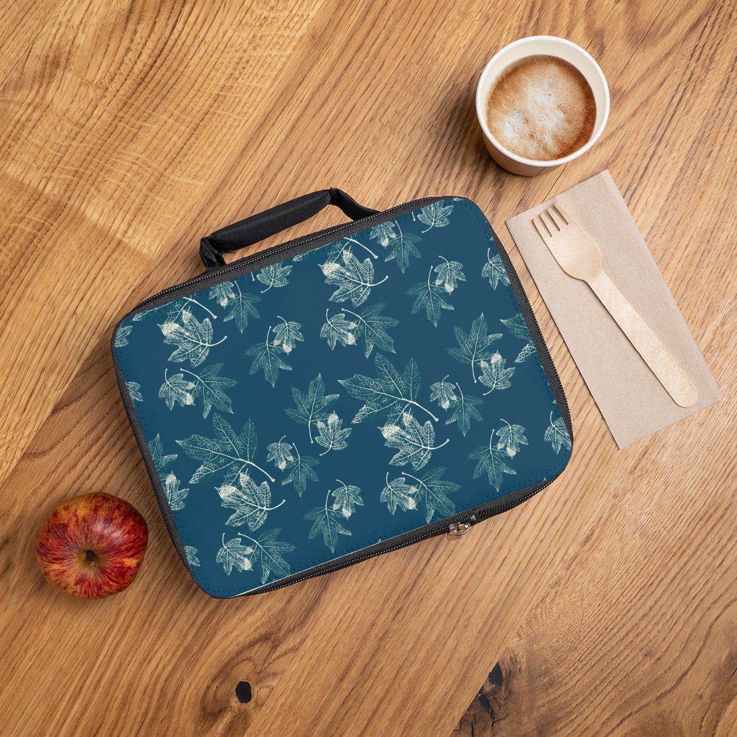 Lunch Bag - Oak Leaf Hydrangea© in Teal