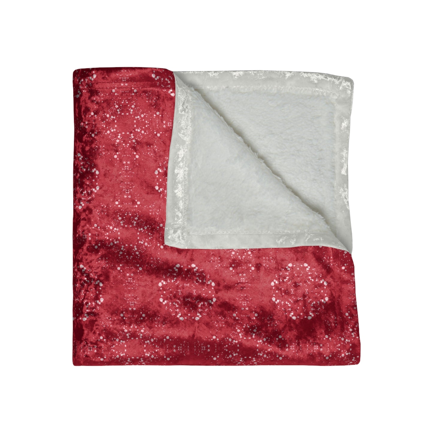 Crushed Velvet Blanket - Batik Scatter©, Red