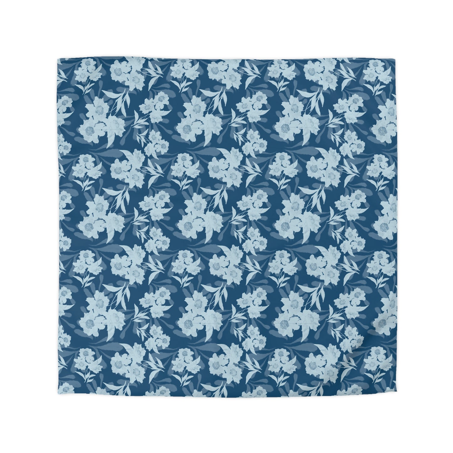 Microfiber Duvet Cover - Elaine© and Frond Splash©, Dark Blue