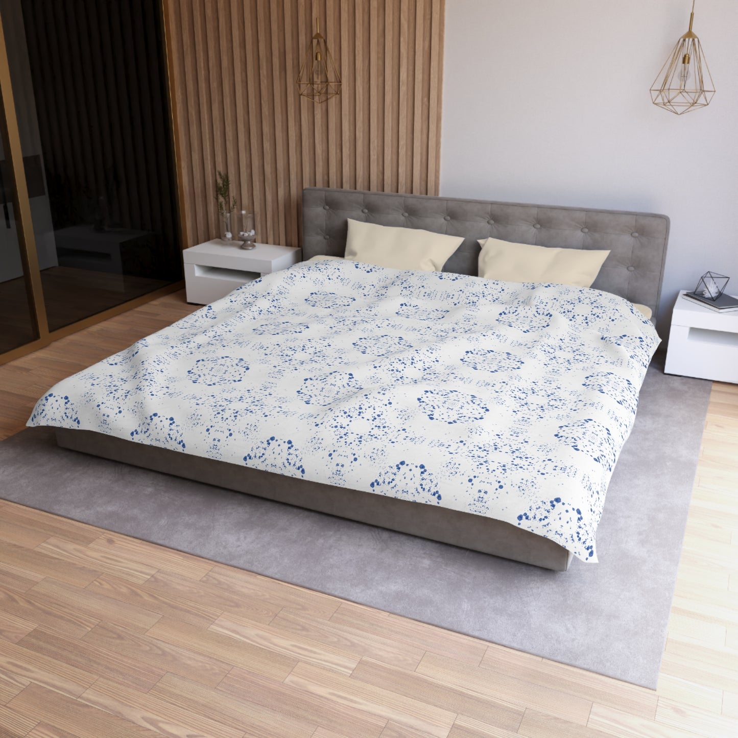 Microfiber Duvet Cover - Batik Scatter, Light Blue