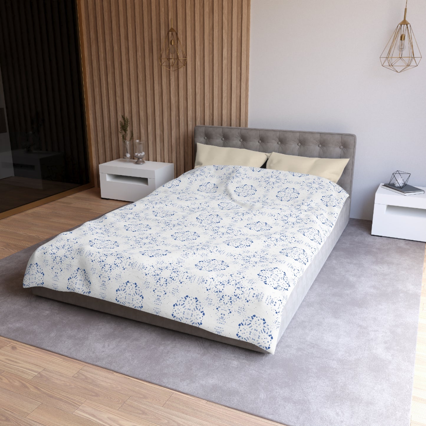 Microfiber Duvet Cover - Batik Scatter, Light Blue