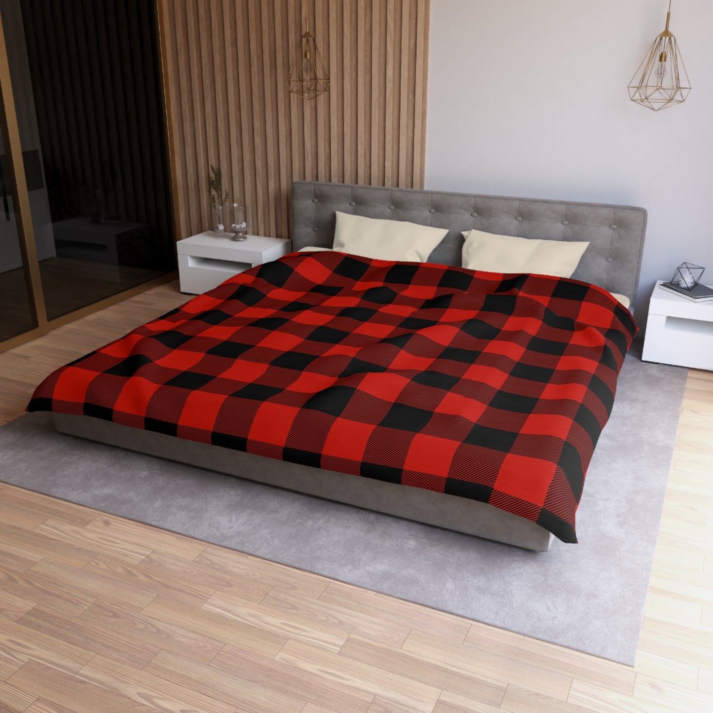 Microfiber Duvet Cover - Buffalo Plaid, Red