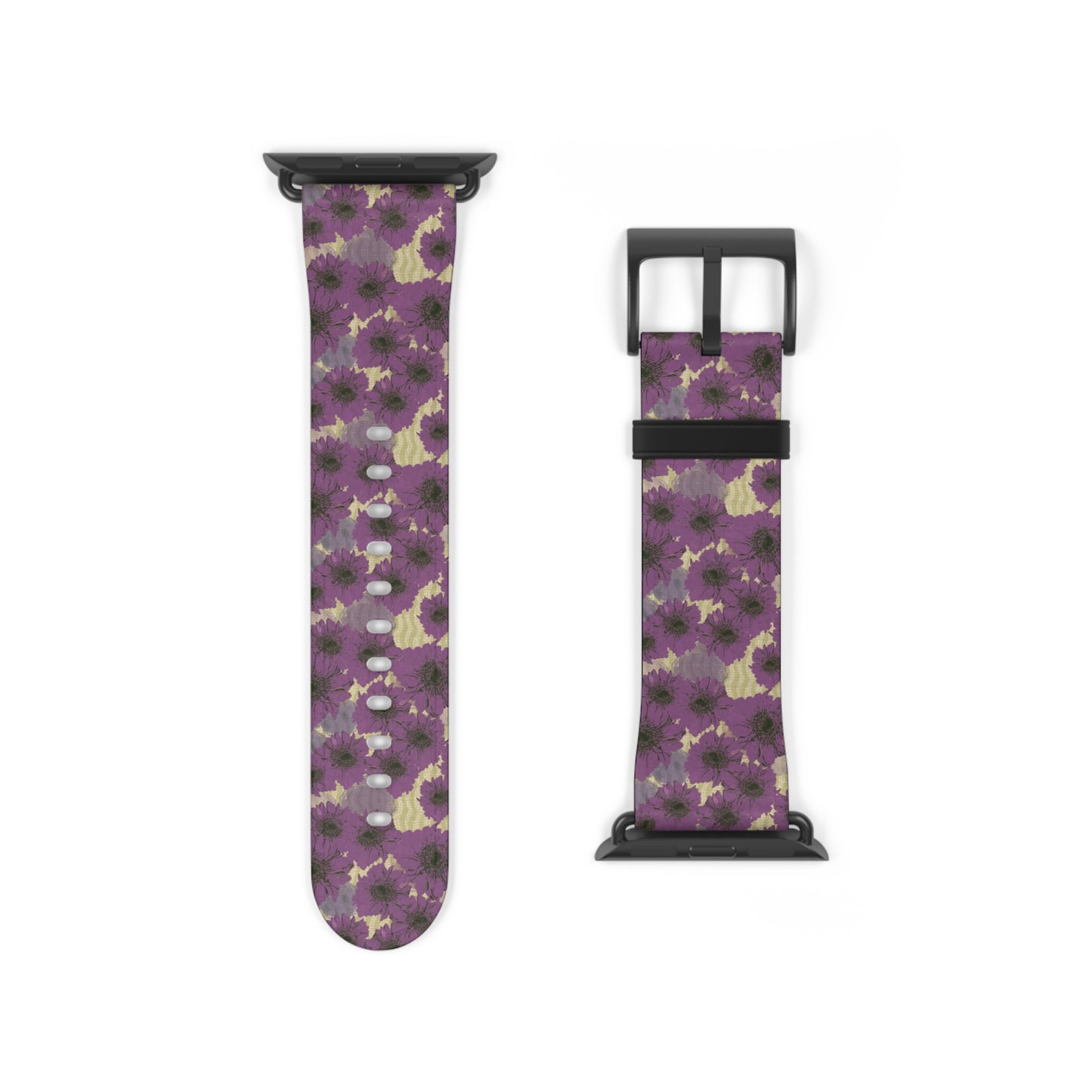 Floral Purple Leopard Watch Band — Patterned Apple Watch Strap