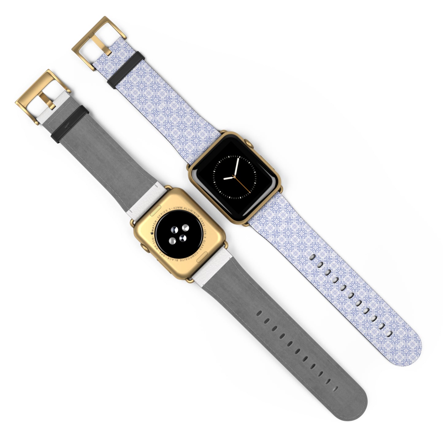 Lavender Tile Silicone Watch Band — Floral Geometric Apple Watch Strap