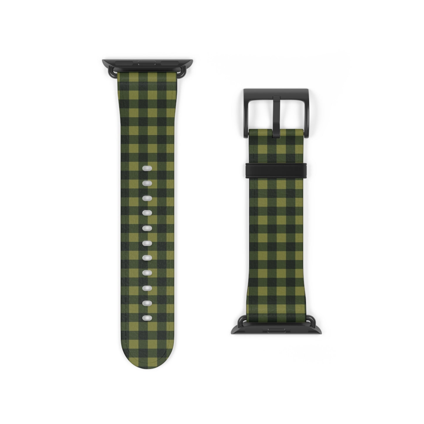 Green Buffalo Plaid Watch Band — Lightweight Patterned Apple Watch Strap