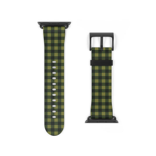 Green Buffalo Plaid Watch Band — Lightweight Patterned Apple Watch Strap