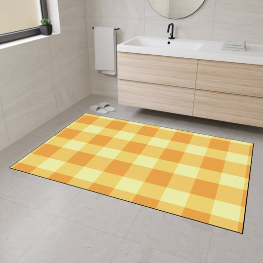 Vintage Checkered Heavy Duty Floor Mat - Durable Kitchen, Entryway, Autumn Farmhouse Decor, Non-Slip Design, Indoor & Outdoor