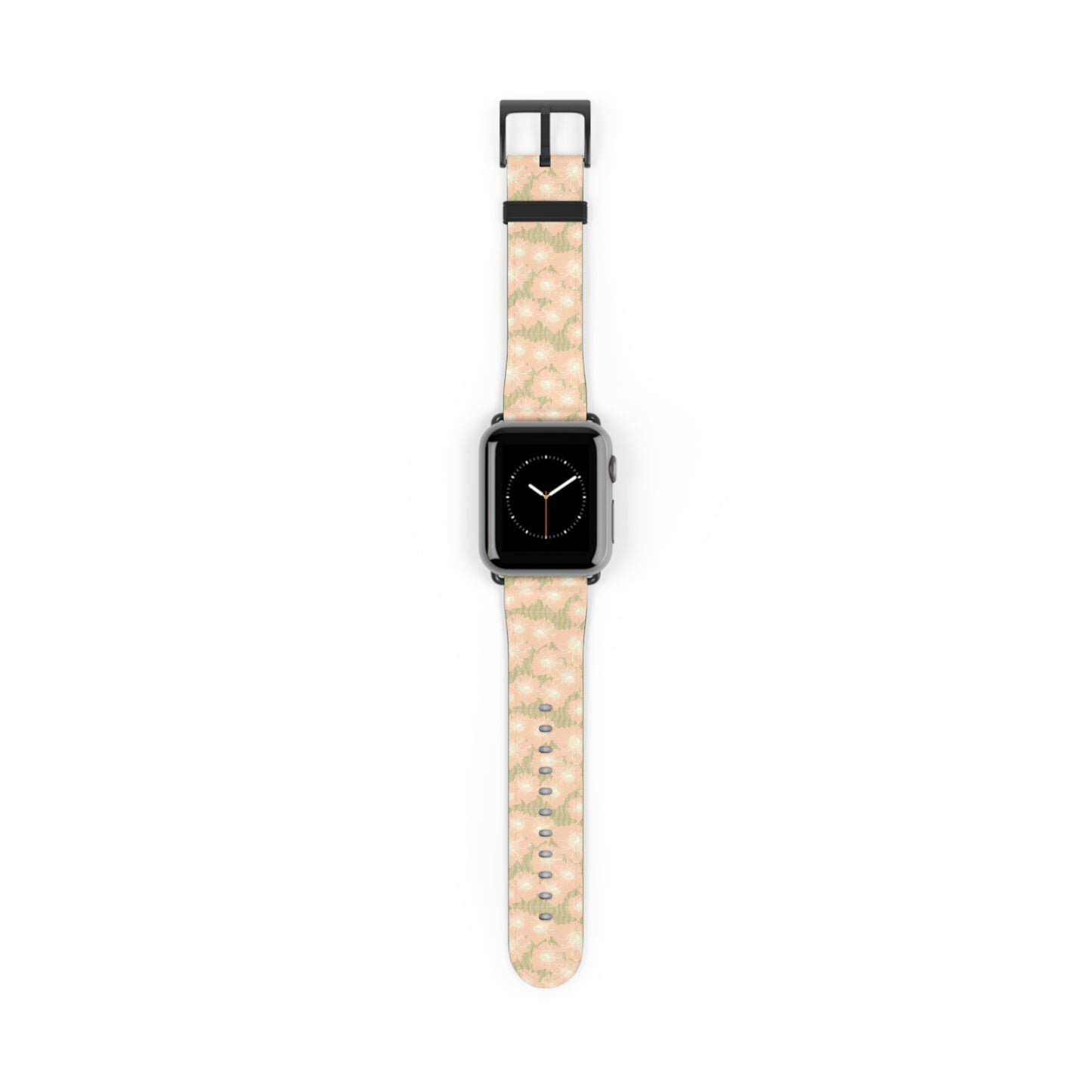 Blush & Sage Floral Apple Watch Band – Soft Peach Watercolor Pattern