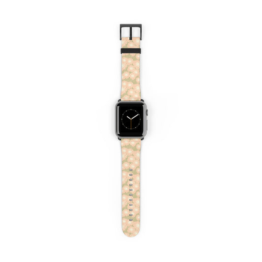 Blush & Sage Floral Apple Watch Band – Soft Peach Watercolor Pattern