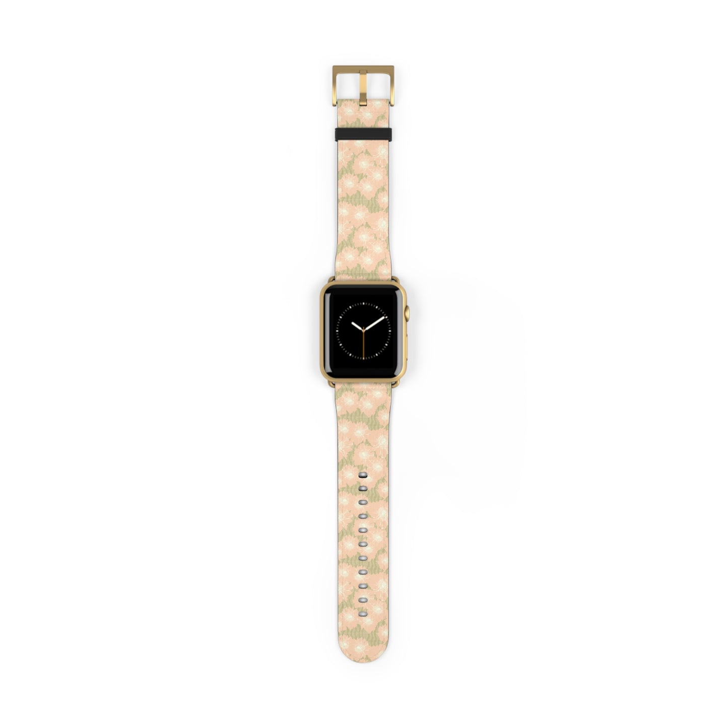 Blush & Sage Floral Apple Watch Band – Soft Peach Watercolor Pattern