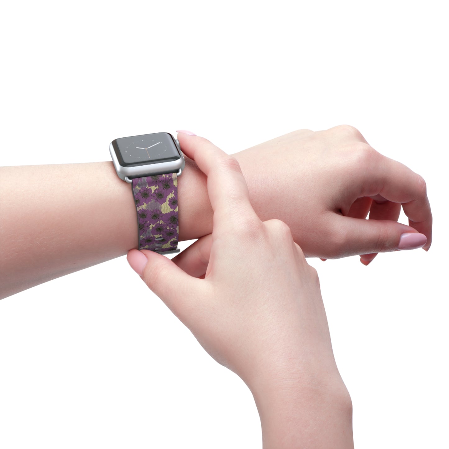 Floral Purple Leopard Watch Band — Patterned Apple Watch Strap