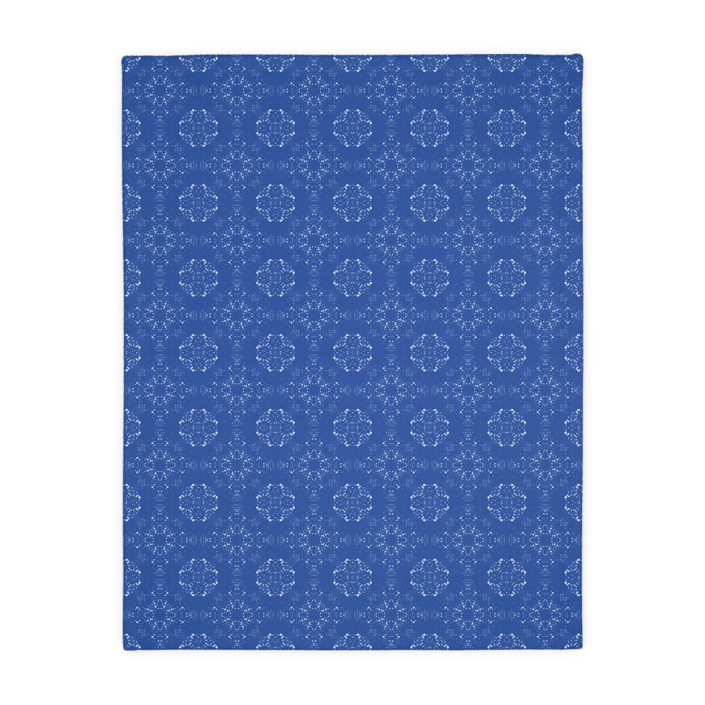 Velveteen Microfiber Blanket (Two-sided print) - Batik Scatter, Dark Blue