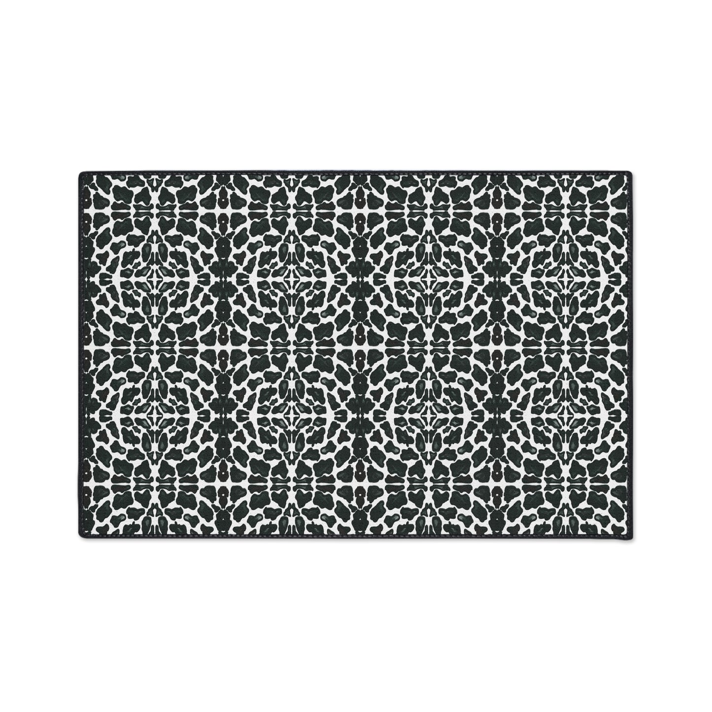 Elegant Heavy Duty Floor Mat | Animal Print Black and White Home Decor, Non-Slip Kitchen Rug, Bathroom Floor Covering, Indoor/Outdoor Use