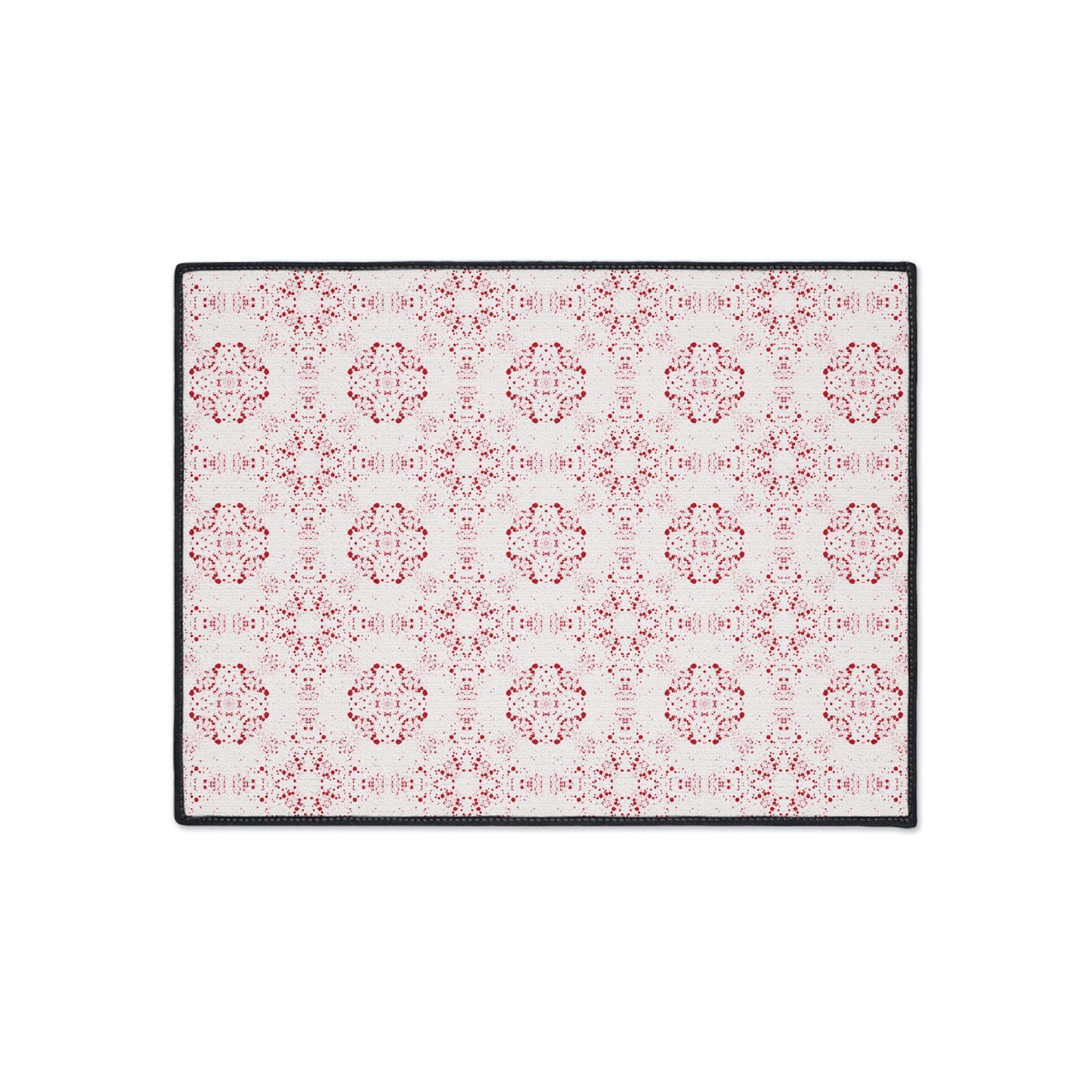 Elegant Heavy Duty Floor Mat Featuring Batik Scatter© in Red and White. Durable Entry Rug, Kitchen Mat, Home Decor, Modern Floor Covering, Decorative Area Rug