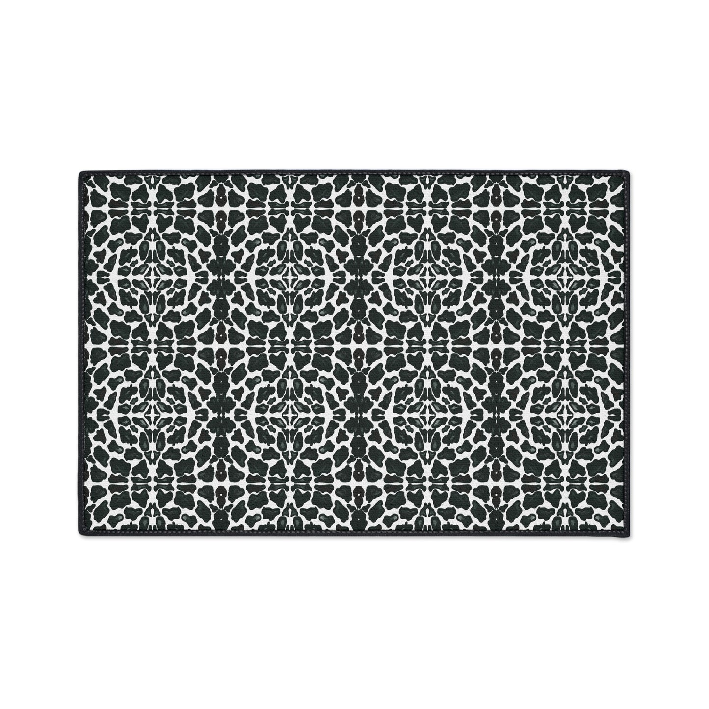 Elegant Heavy Duty Floor Mat | Animal Print Black and White Home Decor, Non-Slip Kitchen Rug, Bathroom Floor Covering, Indoor/Outdoor Use