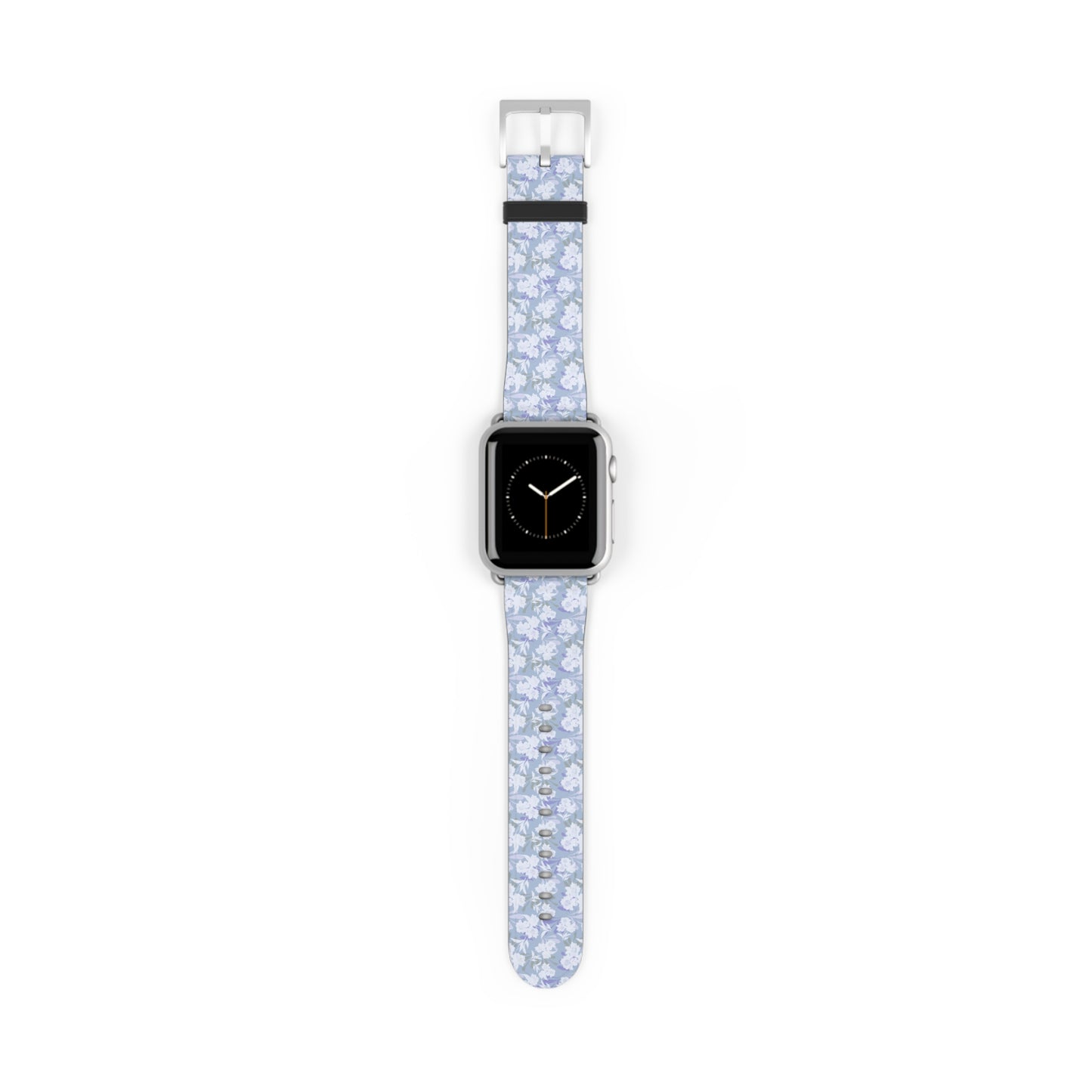 Pastel Periwinkle Floral Watch Band — Lightweight Garden Pattern Strap for Apple Watch
