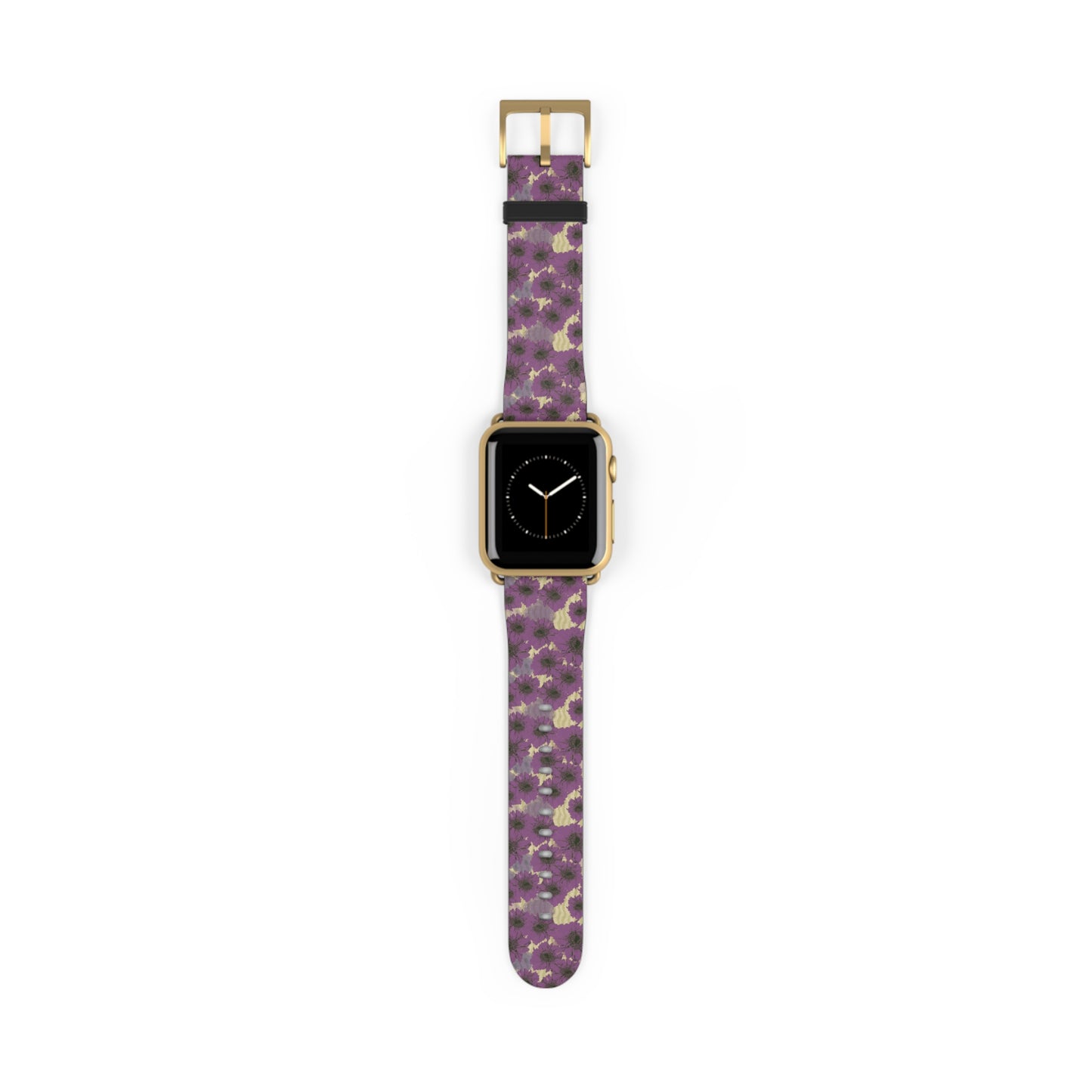 Floral Purple Leopard Watch Band — Patterned Apple Watch Strap