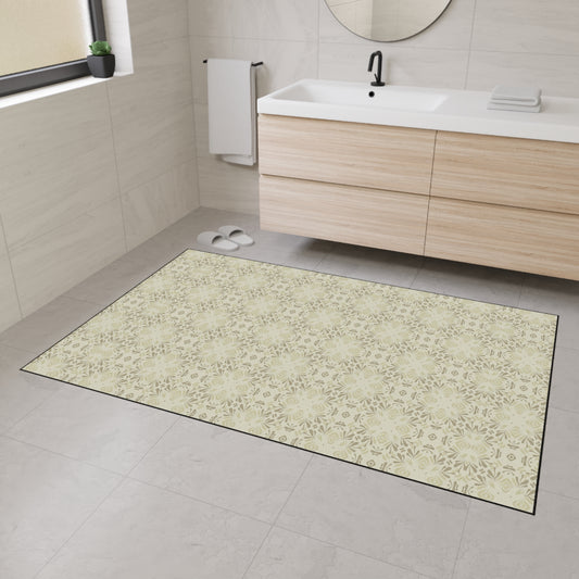 Elegant Heavy Duty Floor Mat Frond Splash Mini© Wheat, for Home Decor, Kitchen Rug, Stylish Entrance Mat, Durable Area Floor Mat, Non-slip