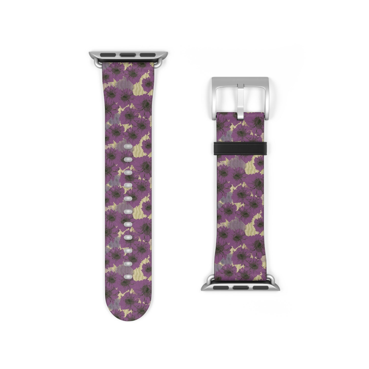Floral Purple Leopard Watch Band — Patterned Apple Watch Strap