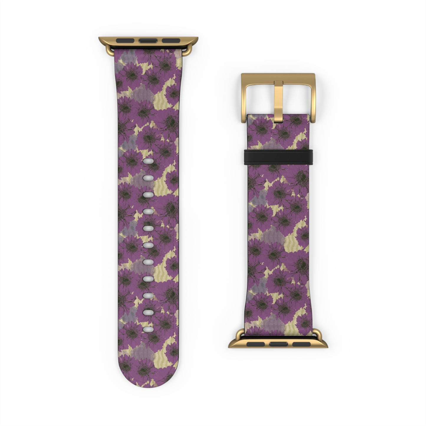 Floral Purple Leopard Watch Band — Patterned Apple Watch Strap