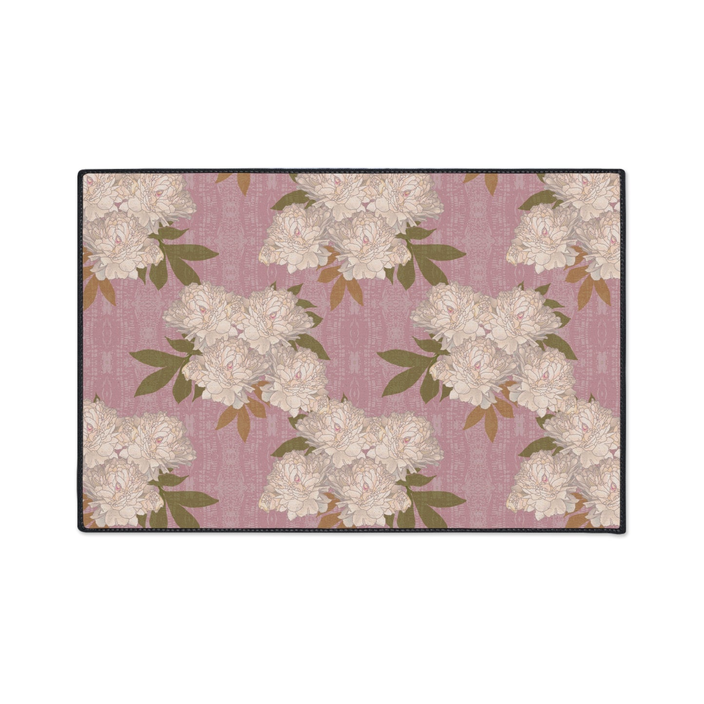 Floral Heavy Duty Floor Mat for Home Decor, Entryway Rug, Kitchen Pad, Durable Non-Slip Mat, Ideal for Weddings and Celebrations Featuring Rachel's Peonies© in Dusty Pink.