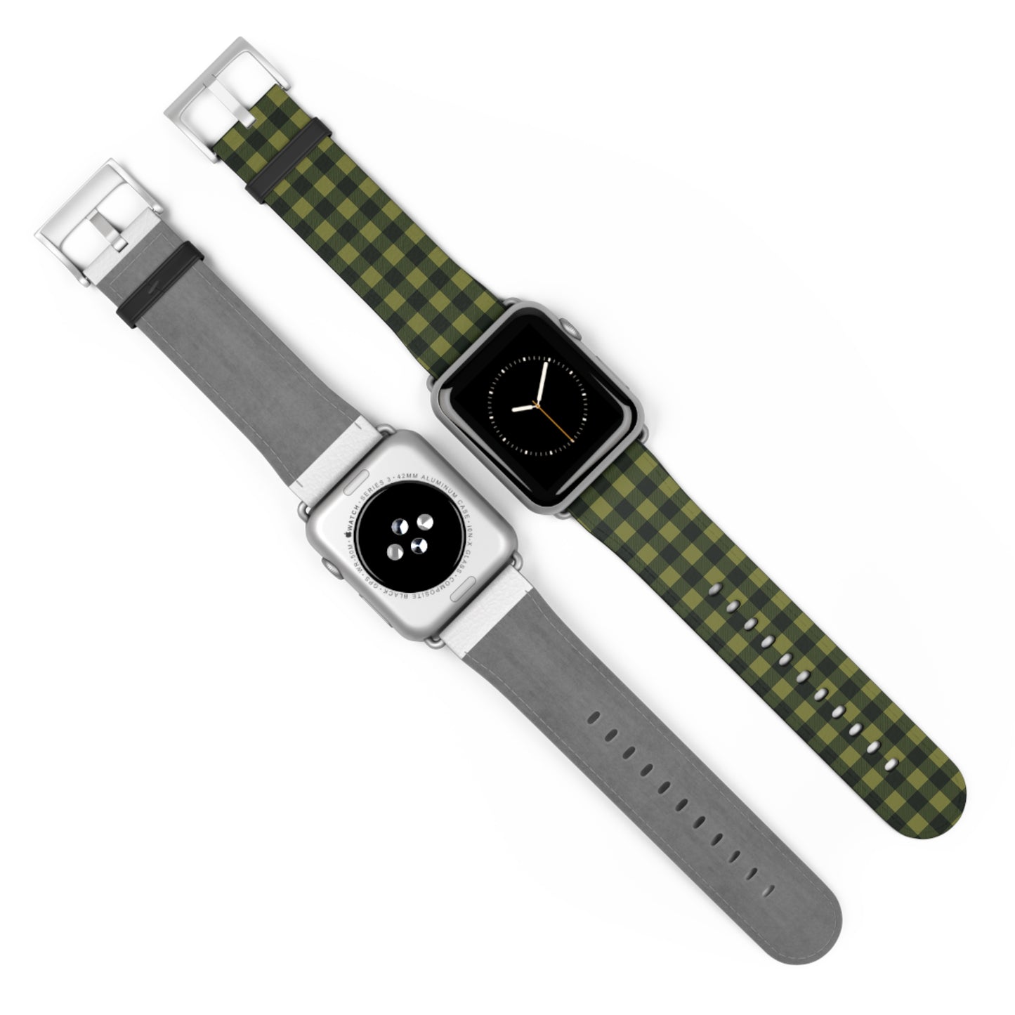Green Buffalo Plaid Watch Band — Lightweight Patterned Apple Watch Strap